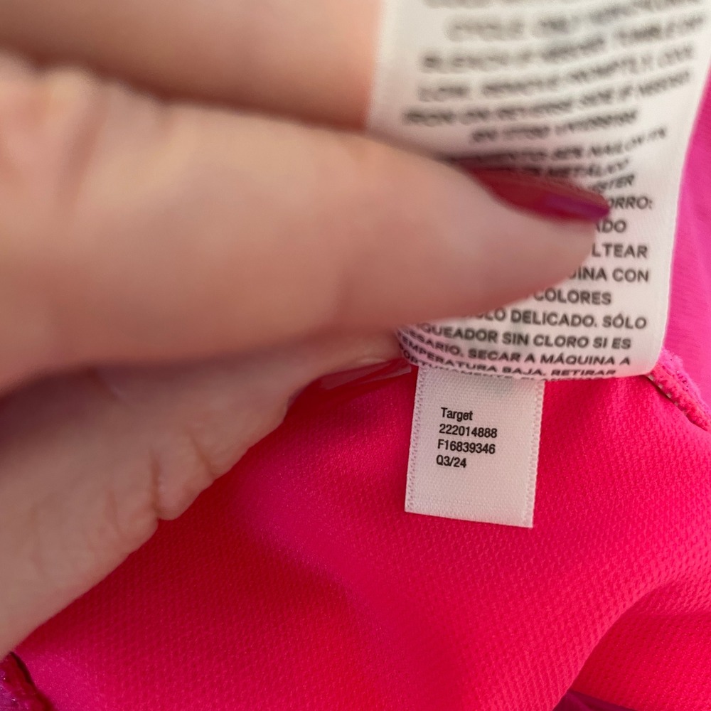 Art Class Girls Hot Pink Metallic Ribbed Cutout One Piece Swimsuit XL 14 barbie - Picture 5 of 9